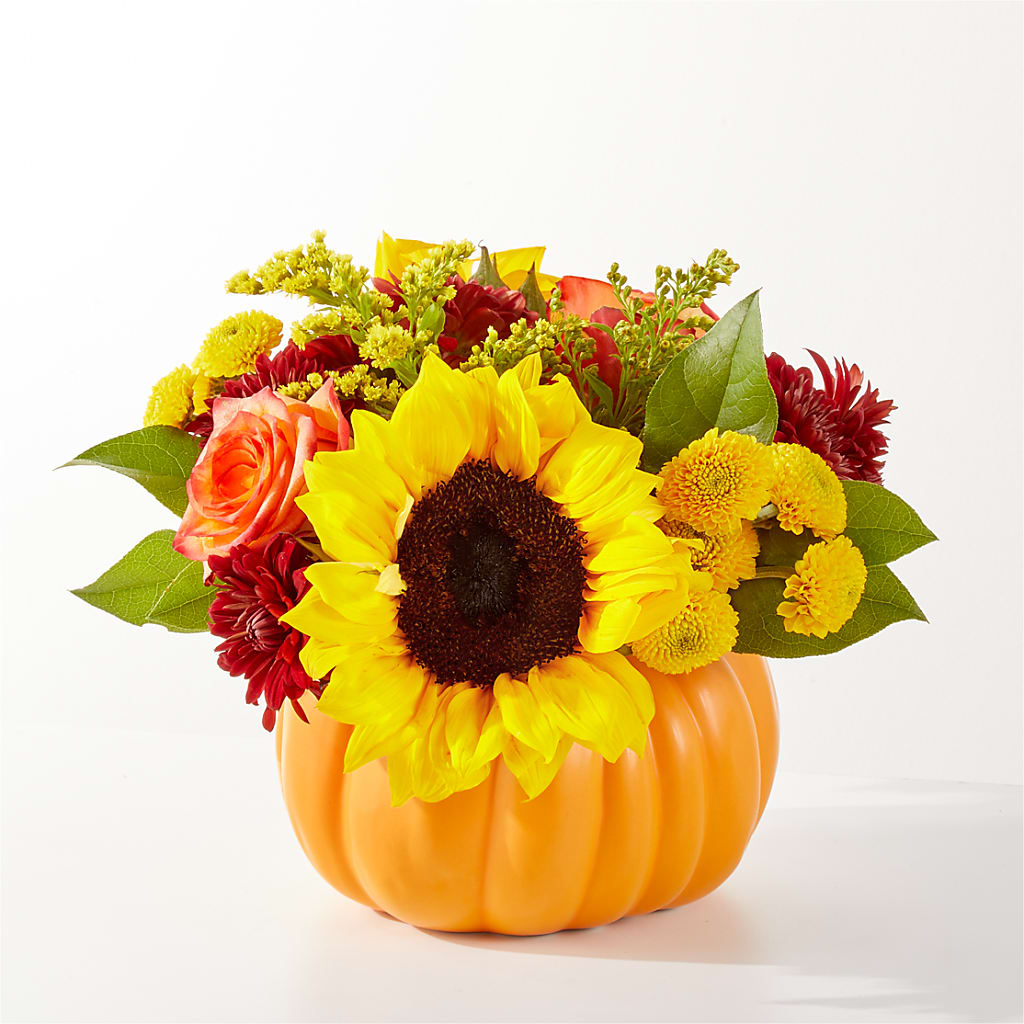 Golden Gourd Pumpkin Bouquet – Paiges Petals Floral Design, Stanton MI