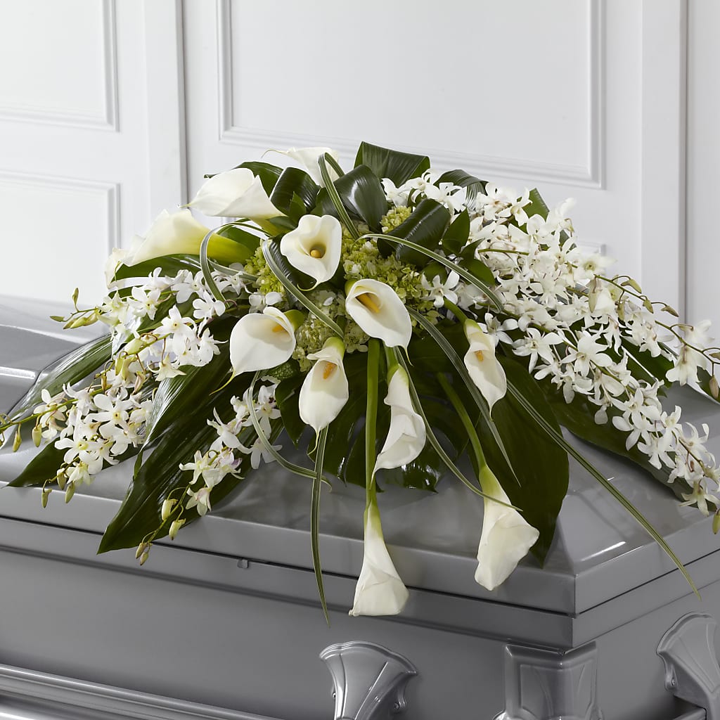Angel Wings Casket Spray – Paiges Petals Floral Design, Stanton MI