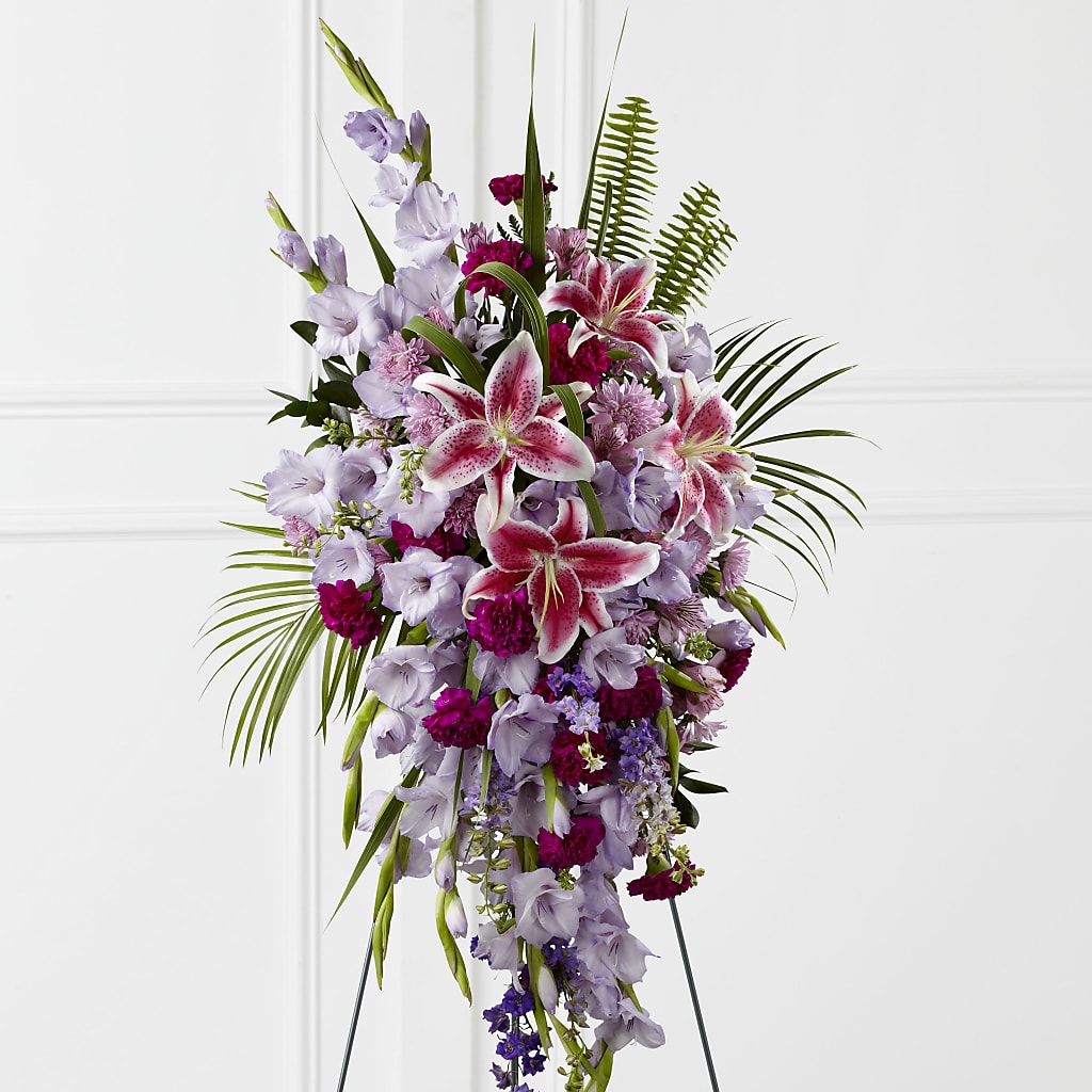 Tender Touch Standing Spray – Paiges Petals Floral Design, Stanton MI