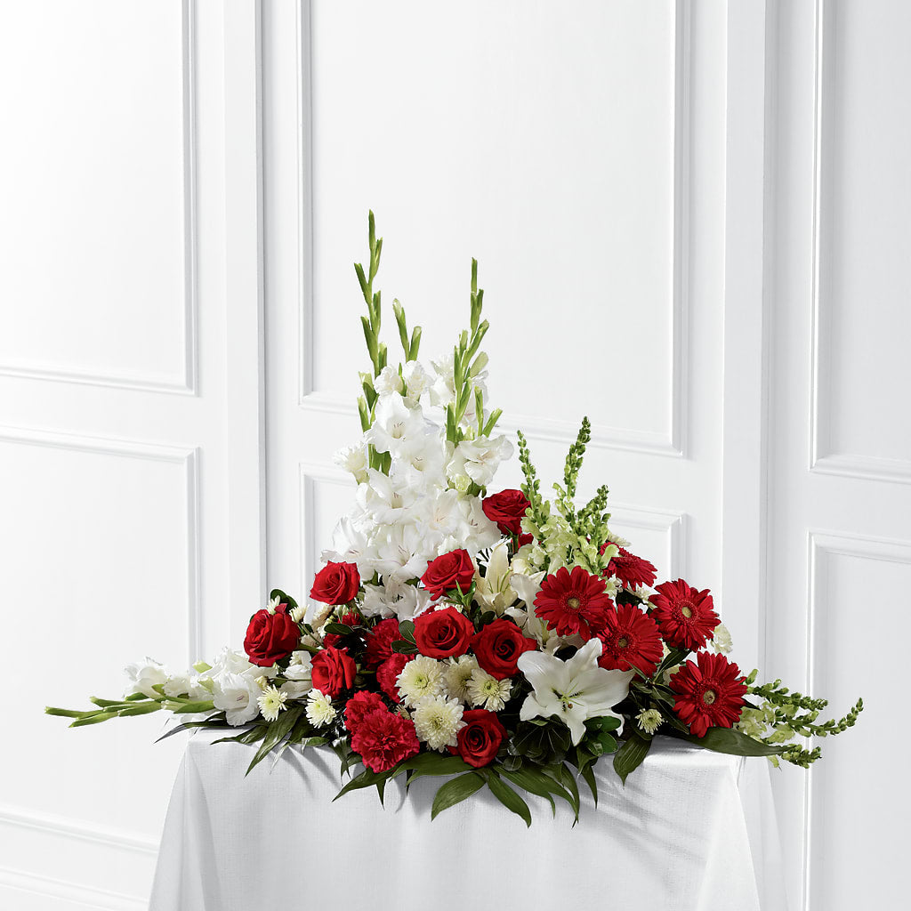 Crimson & White Arrangement – Paiges Petals Floral Design, Stanton MI