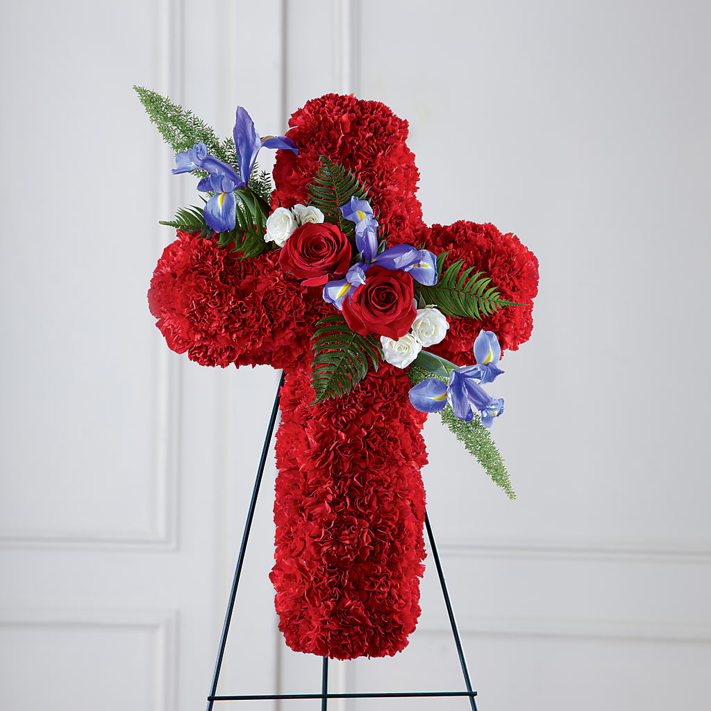 Faithful Hero Floral Cross – Paiges Petals Floral Design, Stanton MI