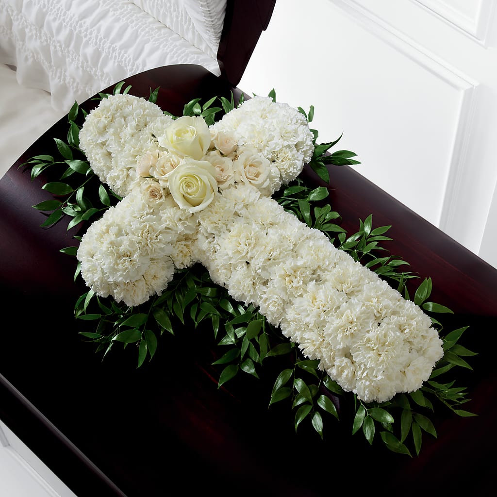 Peaceful Memories Casket Spray (Standard) – Paiges Petals Floral Design, Stanton MI