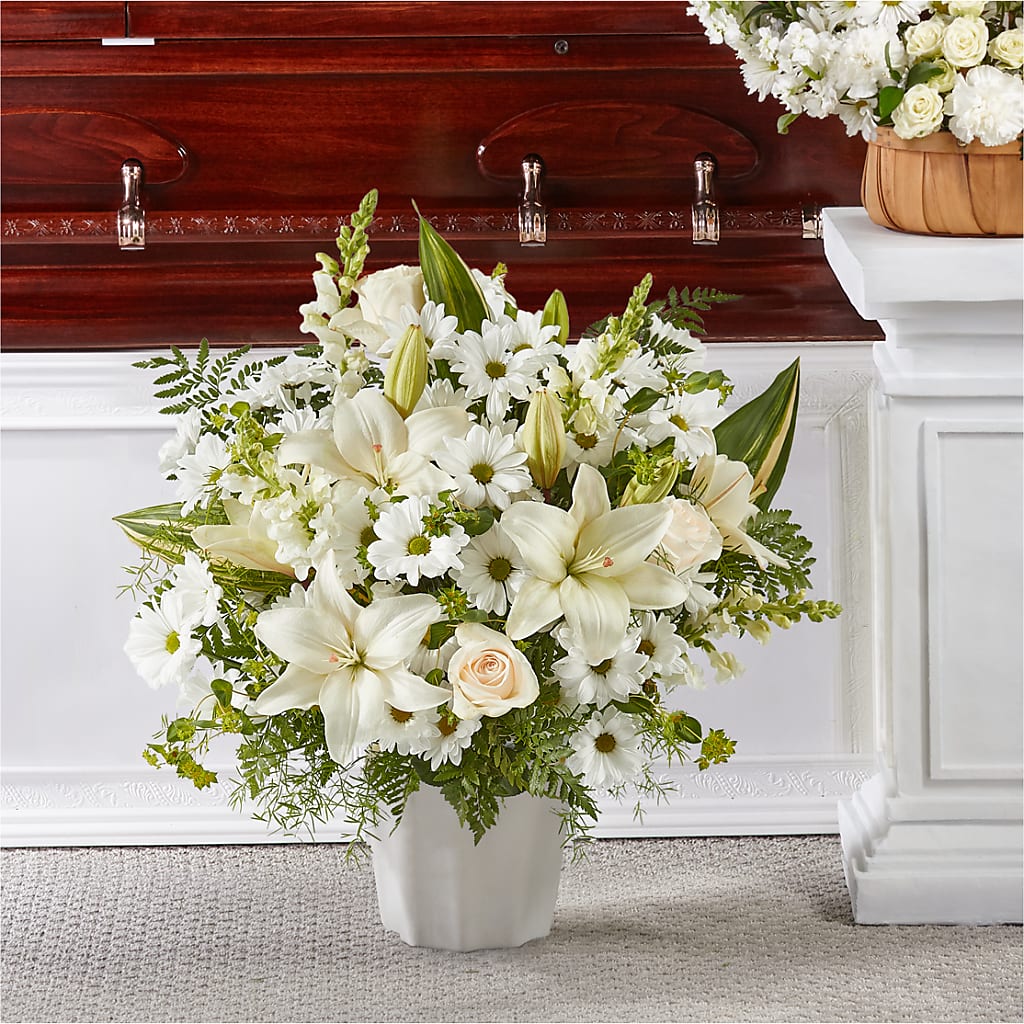Thoughts of Tranquility Floor Basket – Paiges Petals Floral Design, Stanton MI