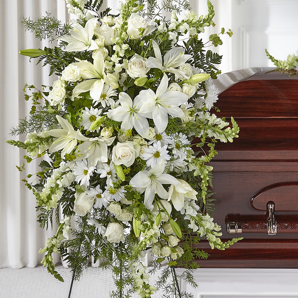 Loving Thoughts Standing Spray – Paiges Petals Floral Design, Stanton MI