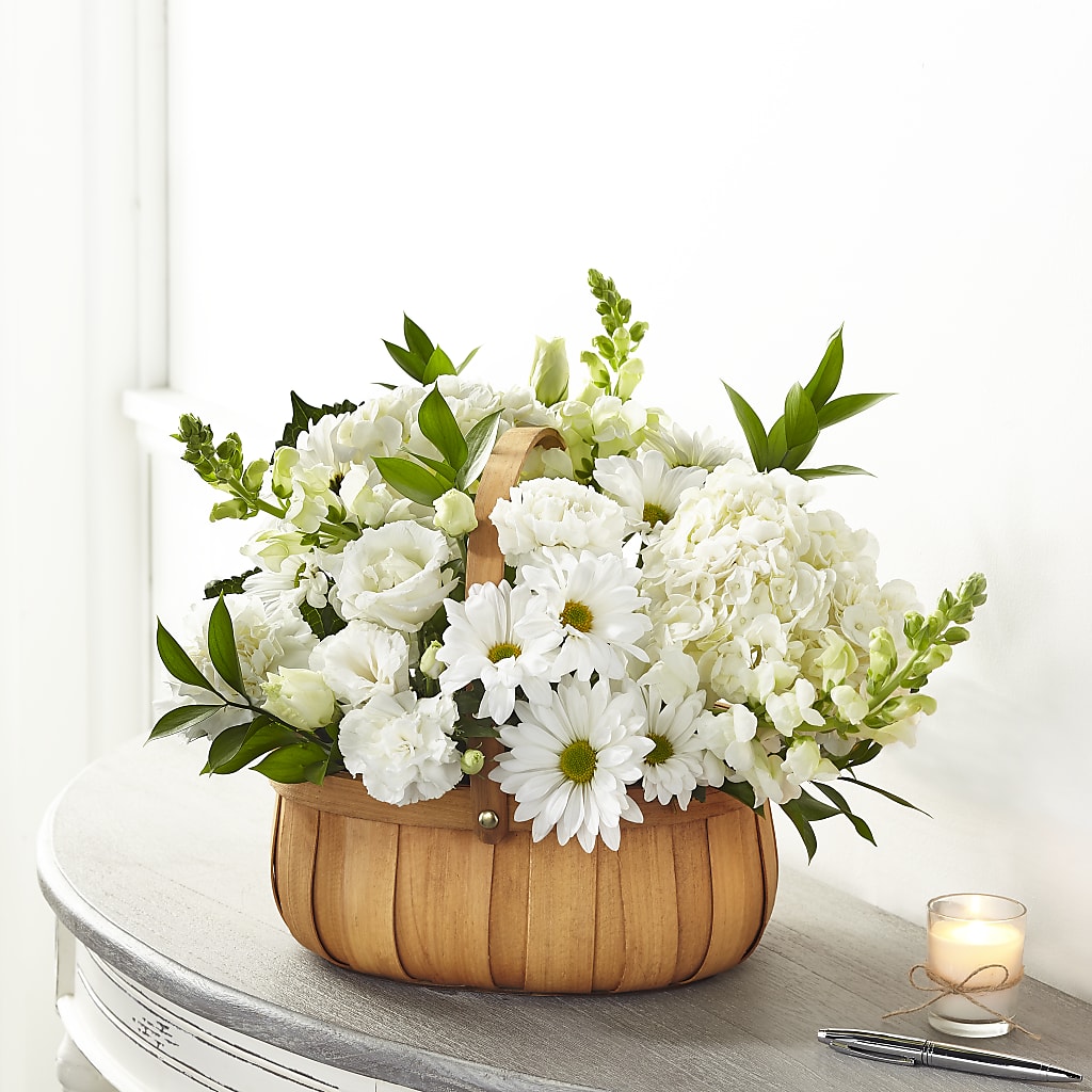 Pure Ivory Basket – Paiges Petals Floral Design, Stanton MI