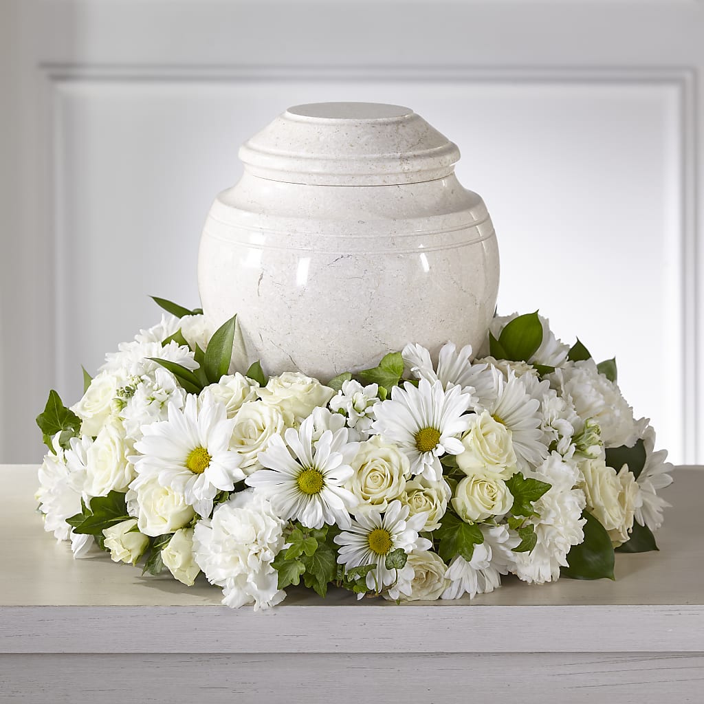 Ivory Gardens Cremation Adornment – Paiges Petals Floral Design, Stanton MI
