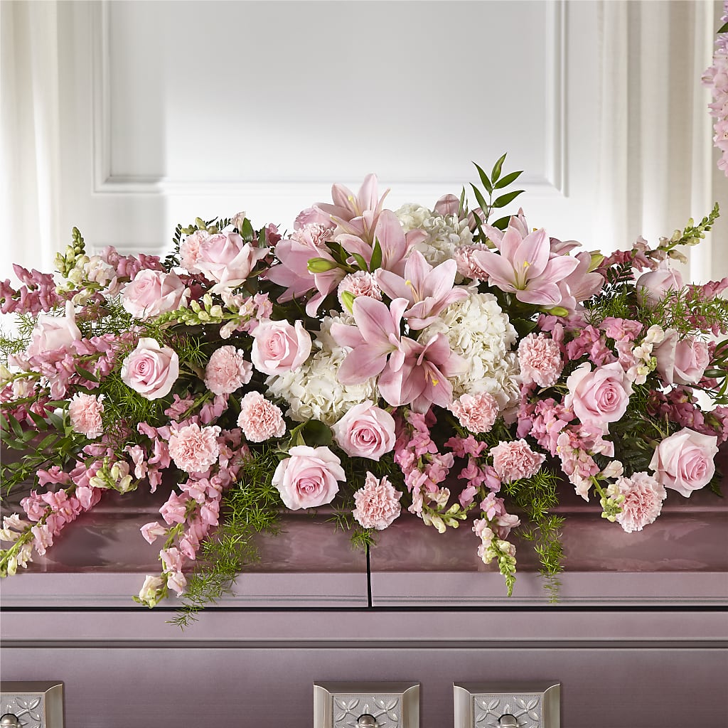 Life & Remembrance Casket Spray – Paiges Petals Floral Design, Stanton MI