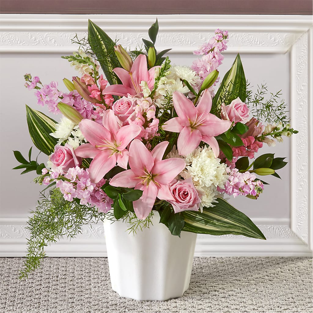 Simply Serene Floor Basket – Paiges Petals Floral Design, Stanton MI