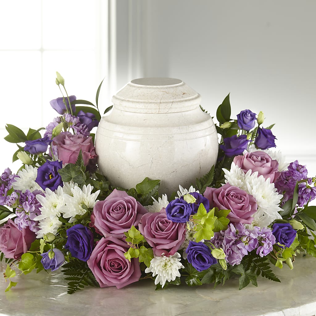 Blooming Sympathy Cremation Adornment – Paiges Petals Floral Design, Stanton MI
