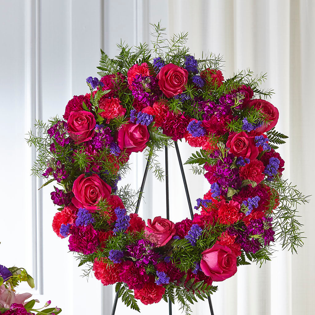 Calming Colors Wreath – Paiges Petals Floral Design, Stanton MI