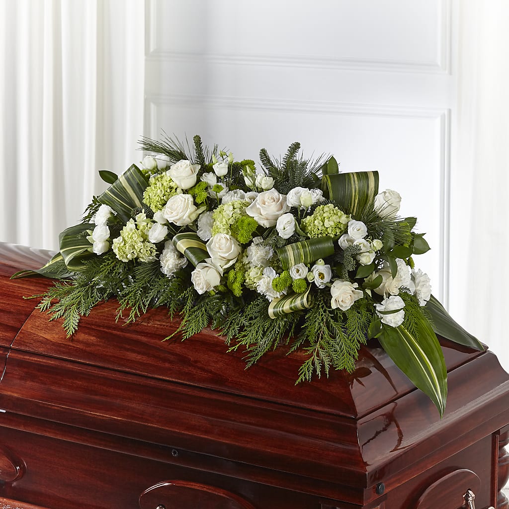 Hopeful Gesture Casket Spray – Paiges Petals Floral Design, Stanton MI