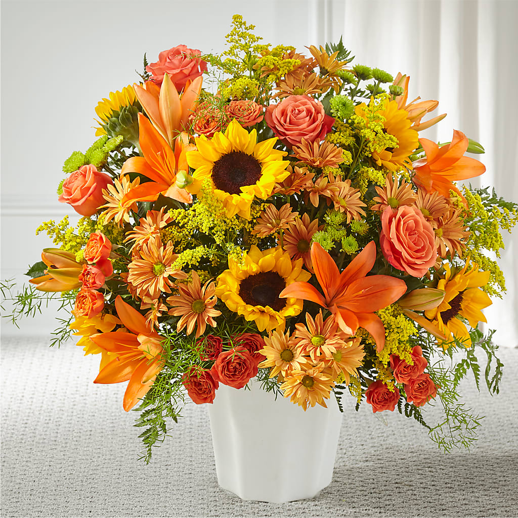 Harvest Thoughts Floor Basket – Paiges Petals Floral Design, Stanton MI