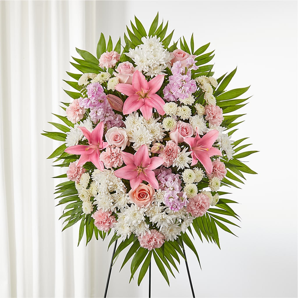 Offering Solace Standing Spray – Paiges Petals Floral Design, Stanton MI