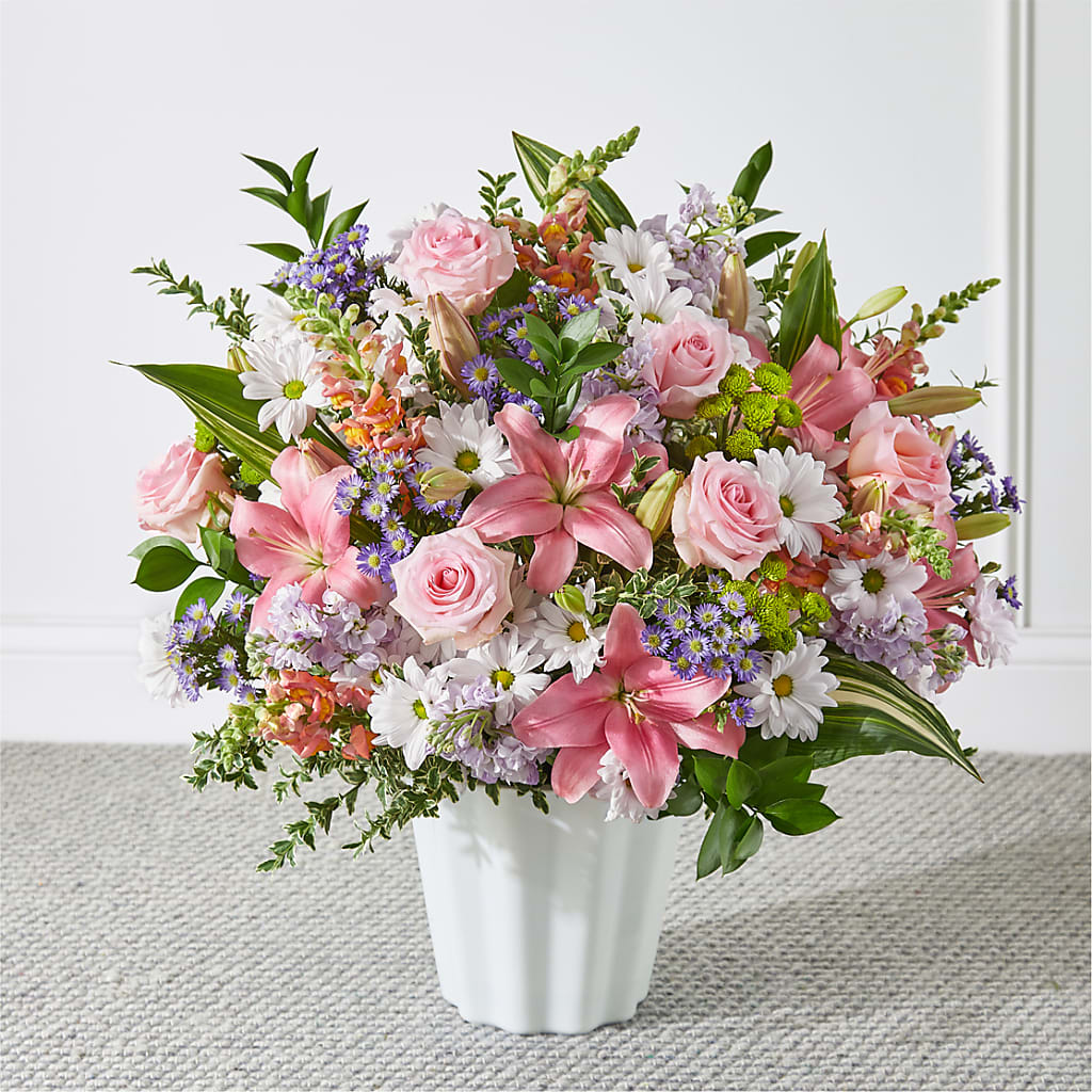 Abundant Compassion Floor Basket – Paiges Petals Floral Design, Stanton MI
