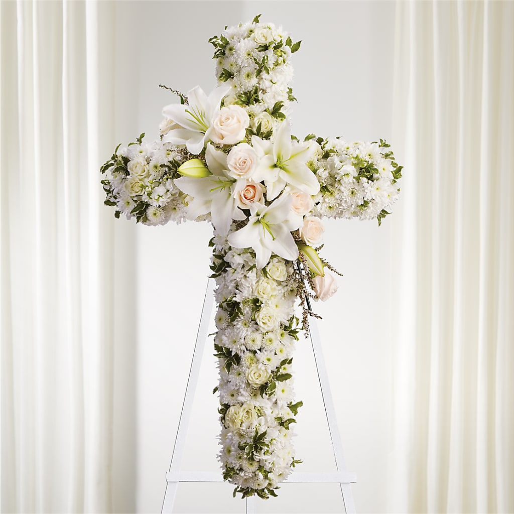Spiritual Guidance Standing Spray – Paiges Petals Floral Design, Stanton MI