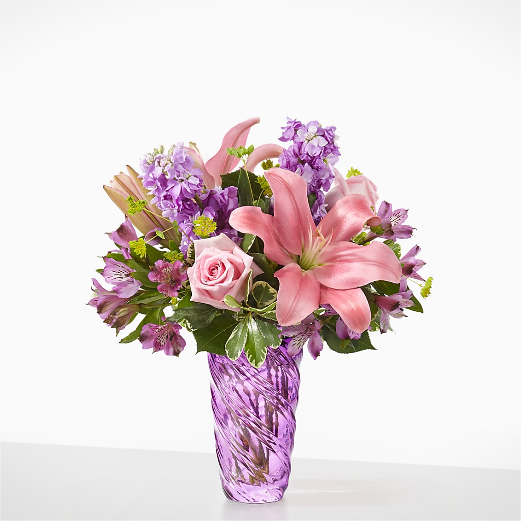 Precious Petals Bouquet with Luxe Swirl Vase – Paiges Petals Floral Design, Stanton MI