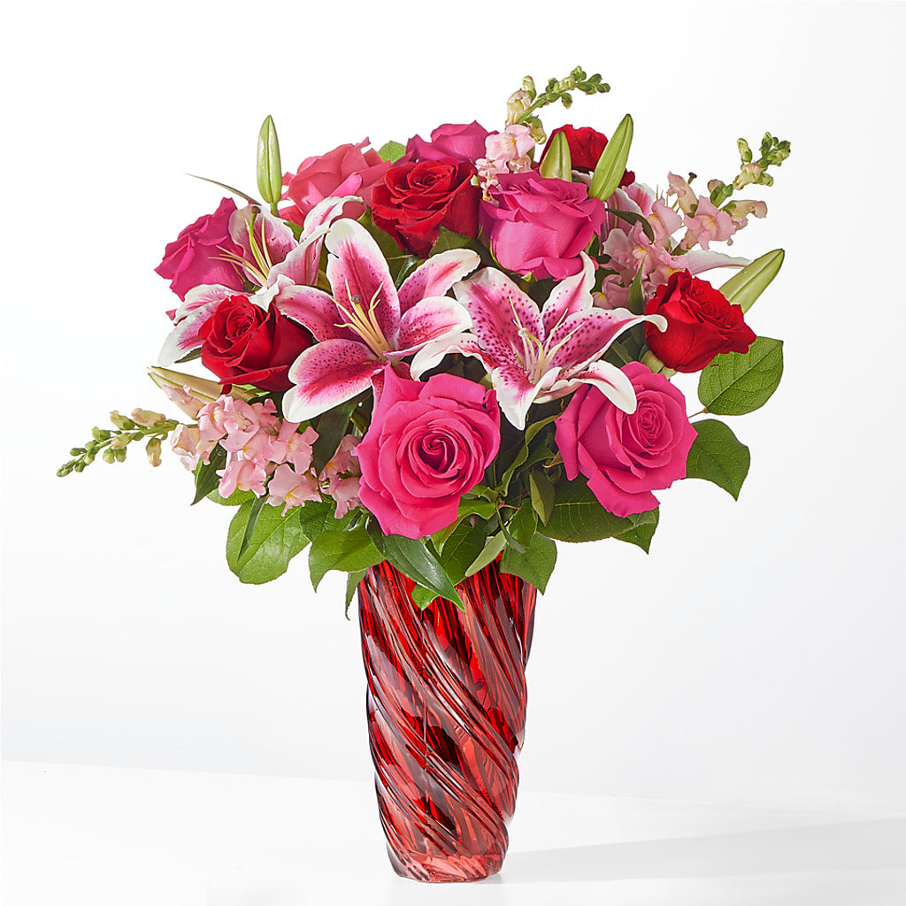 Always You Bouquet with Luxe Swirl Vase – Paiges Petals Floral Design, Stanton MI