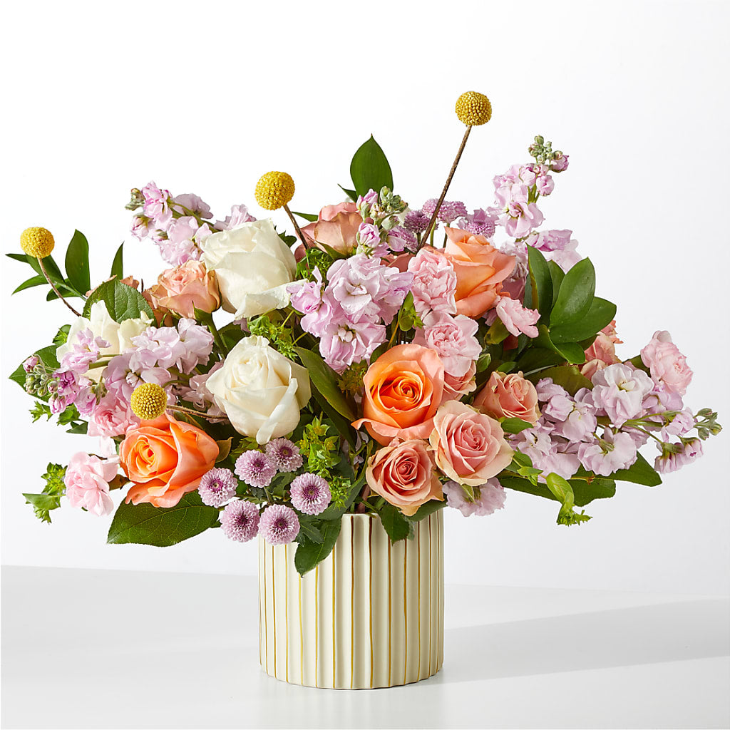 French Market Bouquet with Ivory Vase – Paiges Petals Floral Design, Stanton MI