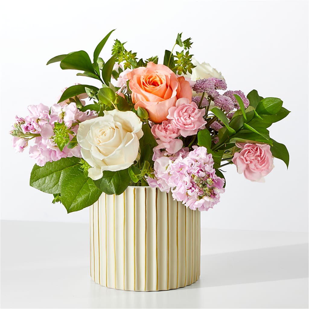 French Market Bouquet with Ivory Vase – Paiges Petals Floral Design, Stanton MI