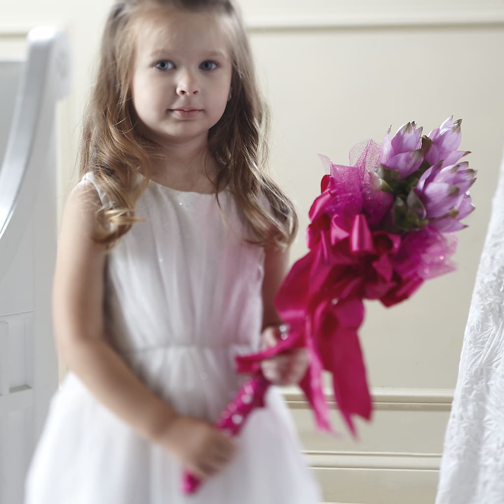 Sparkle Pink Flower Girl Bouquet – Paiges Petals Floral Design, Stanton MI