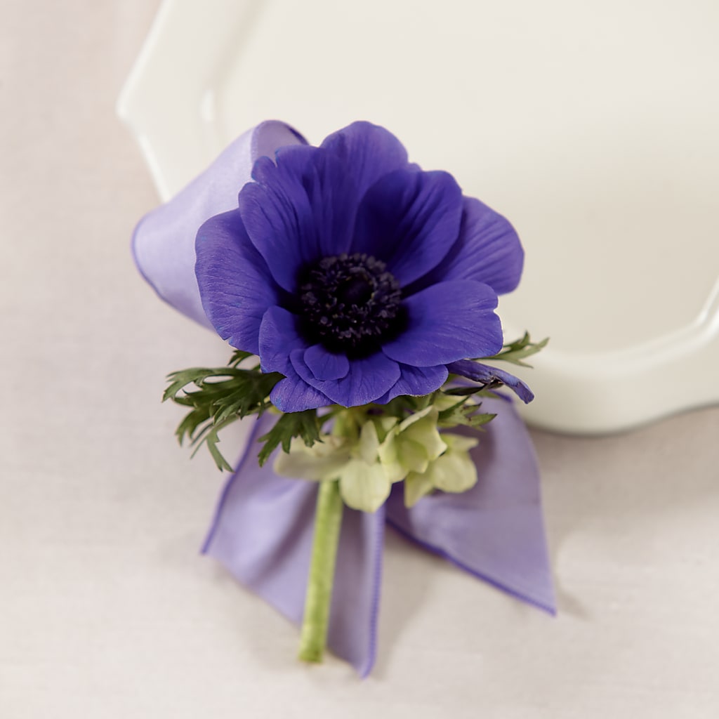 Purple Passion Boutonniere – Paiges Petals Floral Design, Stanton MI