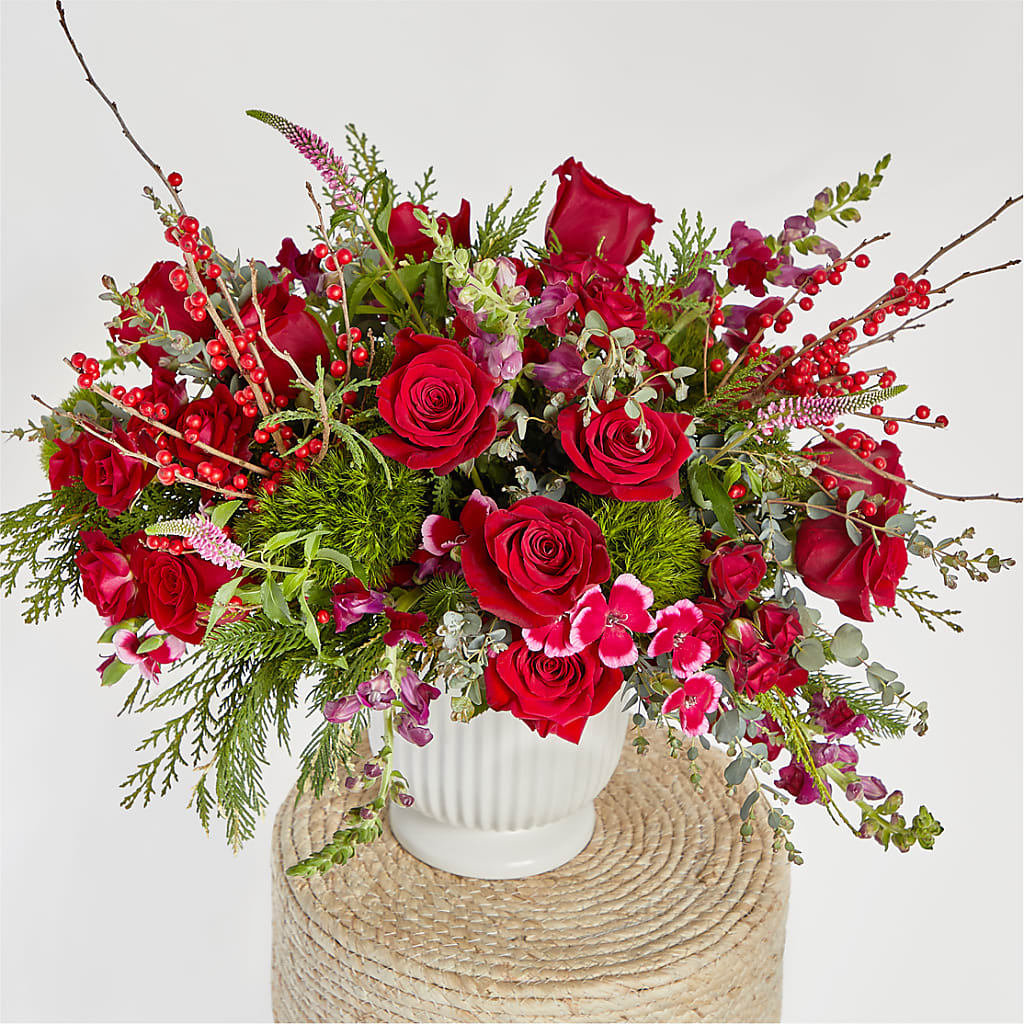 Big Red Bow Bouquet –  Paiges Petals Floral Design, Stanton MI