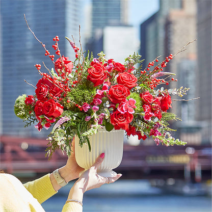 Big Red Bow Bouquet –  Paiges Petals Floral Design, Stanton MI