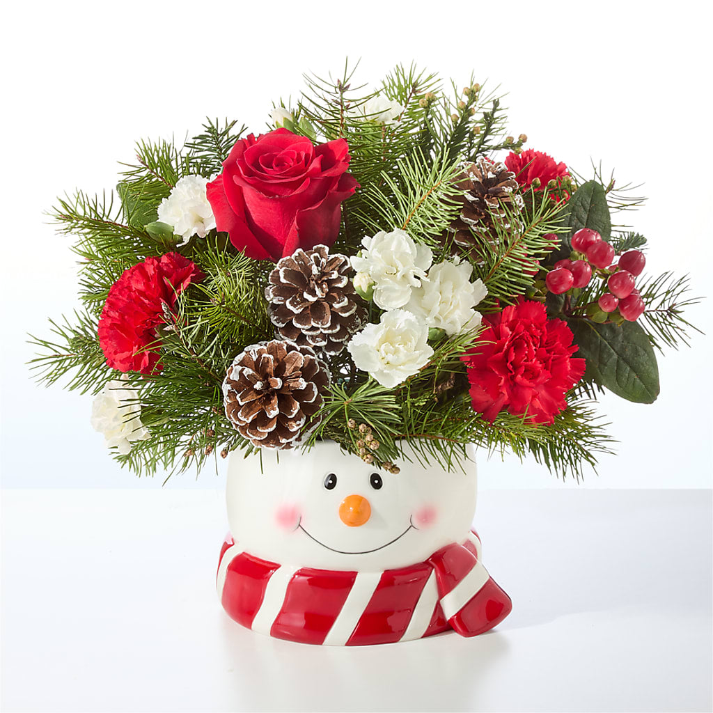 Jolly Snowman Bouquet –  Paiges Petals Floral Design, Stanton MI