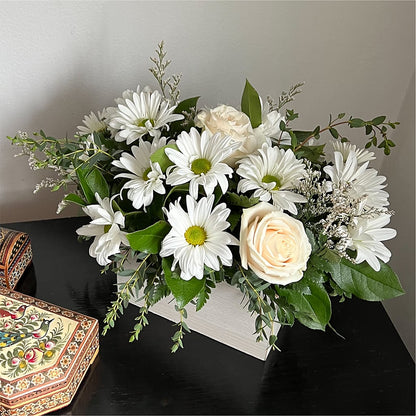 Fresh Linen Box Bouquet –  Paiges Petals Floral Design, Stanton MI