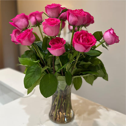 Long Stem Pink Rose Bouquet –  Paiges Petals Floral Design, Stanton MI