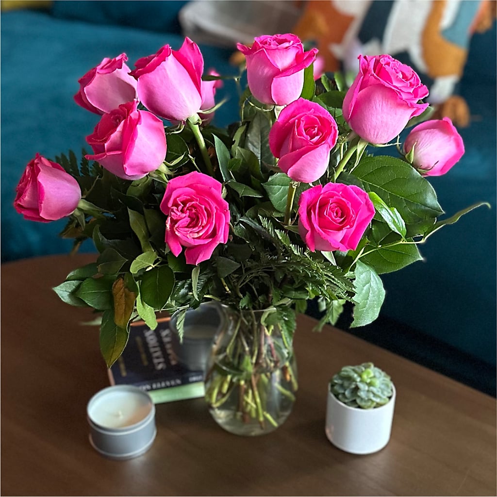 Long Stem Pink Rose Bouquet –  Paiges Petals Floral Design, Stanton MI