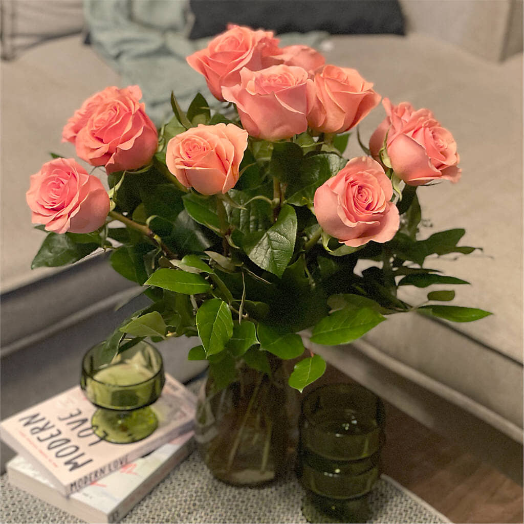 Long Stem Pink Rose Bouquet –  Paiges Petals Floral Design, Stanton MI