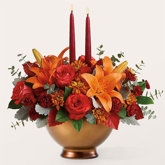 Fruits of Fall Centerpiece –  Paiges Petals Floral Design, Stanton MI