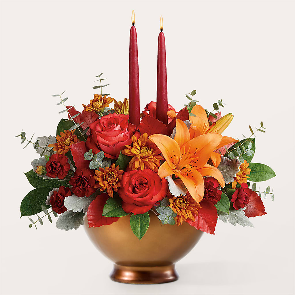 Fruits of Fall Centerpiece –  Paiges Petals Floral Design, Stanton MI