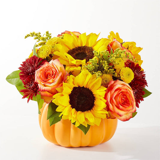 Golden Gourd Pumpkin Bouquet –  Paiges Petals Floral Design, Stanton MI