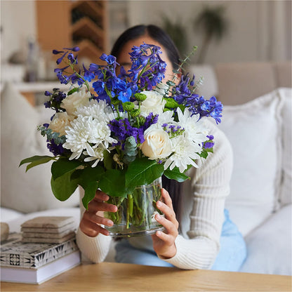 Cerulean Waves Bouquet –  Paiges Petals Floral Design, Stanton MI