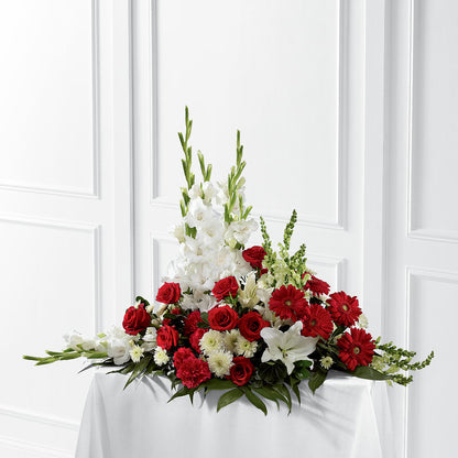 Crimson & White Arrangement –  Paiges Petals Floral Design, Stanton MI