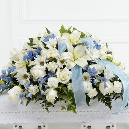 Tender Treasure Casket Spray –  Paiges Petals Floral Design, Stanton MI