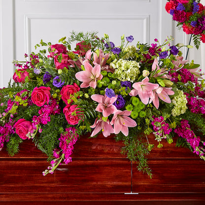 Radiant Tribute Casket Spray –  Paiges Petals Floral Design, Stanton MI