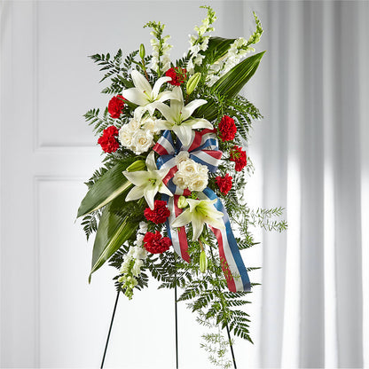 Stars of Life Standing Spray –  Paiges Petals Floral Design, Stanton MI