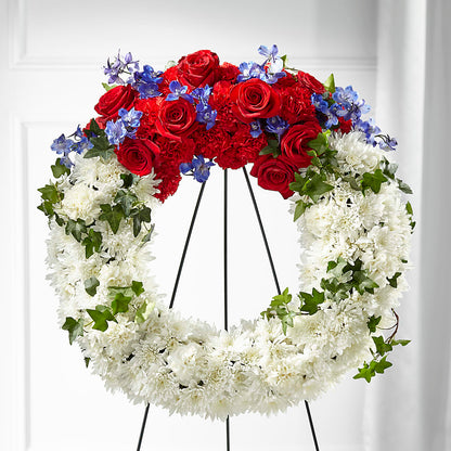 Patriotic Passion Wreath –  Paiges Petals Floral Design, Stanton MI