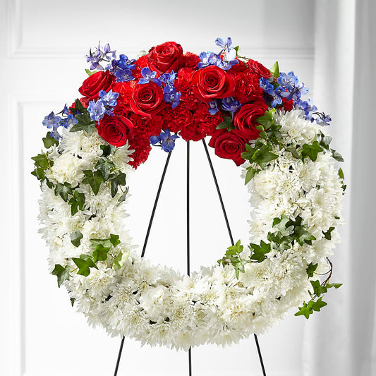 Patriotic Passion Wreath –  Paiges Petals Floral Design, Stanton MI