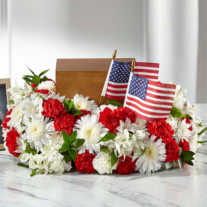 Spirit of Patriotism Cremation Adornment –  Paiges Petals Floral Design, Stanton MI