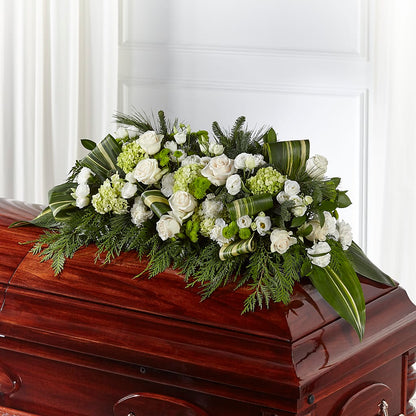Hopeful Gesture Casket Spray –  Paiges Petals Floral Design, Stanton MI
