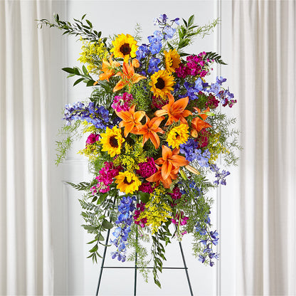 Sunlit Memories Standing Spray (Standard) –  Paiges Petals Floral Design, Stanton MI