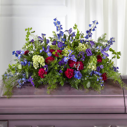 Always Treasured Casket Spray –  Paiges Petals Floral Design, Stanton MI