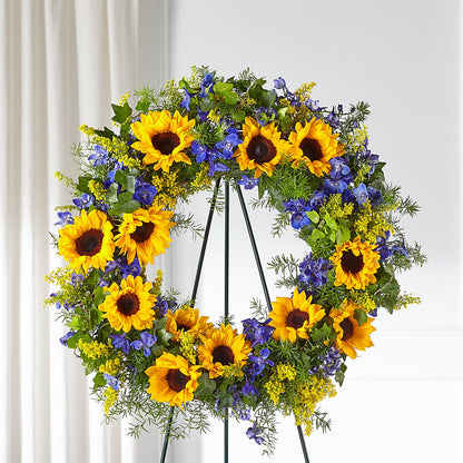 Bright Rays Wreath –  Paiges Petals Floral Design, Stanton MI