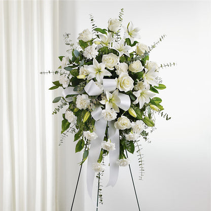 With Care Standing Spray –  Paiges Petals Floral Design, Stanton MI