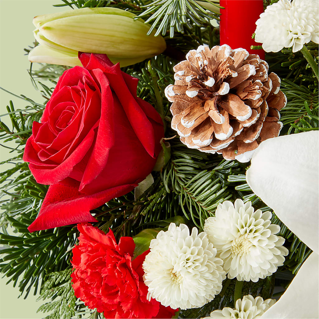 Seasonal Festivities Centerpiece –  Paiges Petals Floral Design, Stanton MI