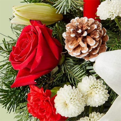 Seasonal Festivities Centerpiece –  Paiges Petals Floral Design, Stanton MI